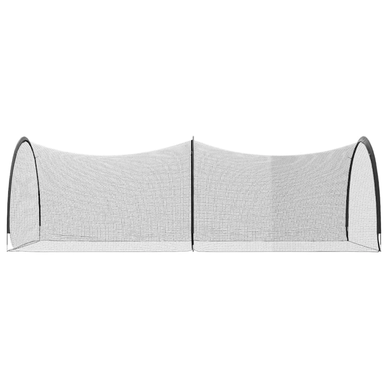 vidaXL Beisbols un softbols Melna 702 x 369,5 x 243,5 cm Poliesters