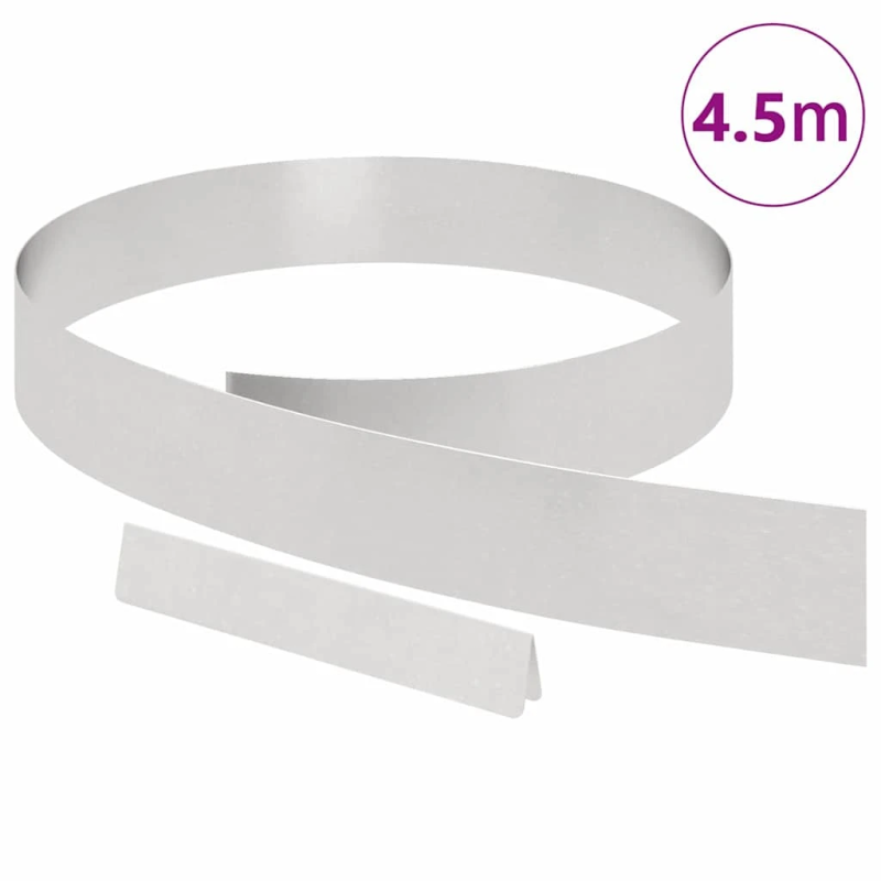 vidaXL Zāliena Apmale Sudraba 450 x 0.05 x 15 cm Nerūsējošs tērauds