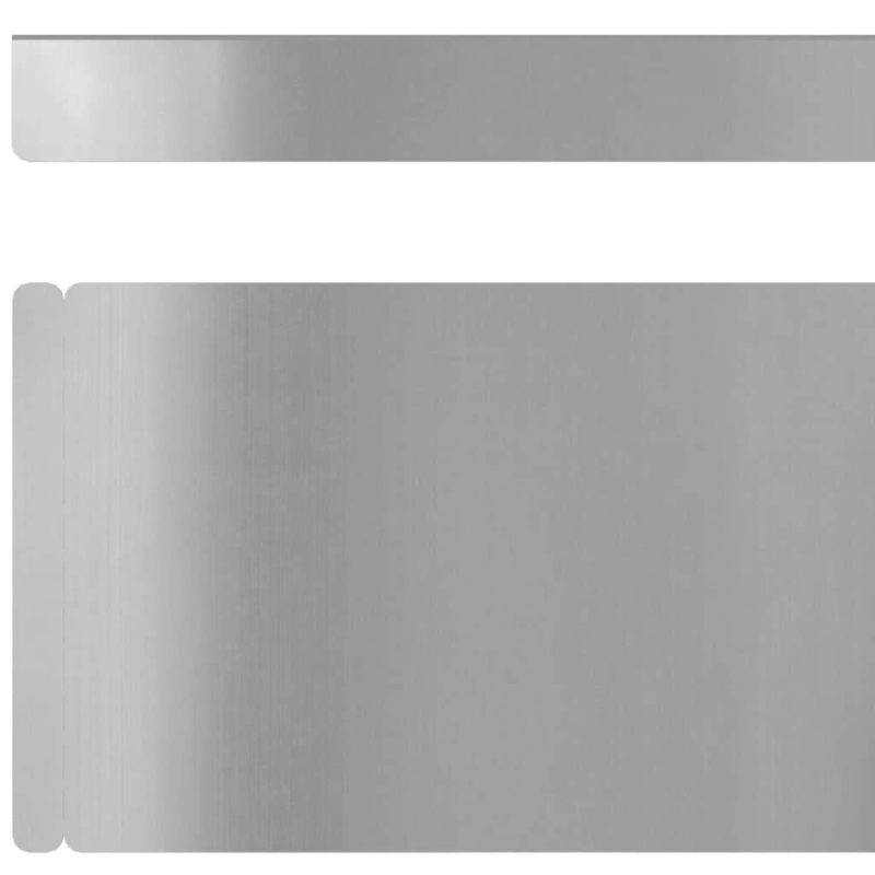 vidaXL Zāliena Apmale 4 pcs Sudraba 450 x 0.05 x 15 cm Cinkots tērauds