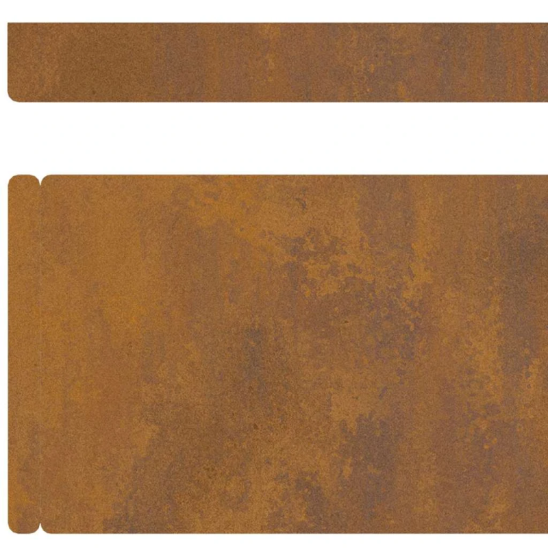 vidaXL Zāliena Apmale 4 pcs Rūsa 450 x 0.05 x 15 cm Laika tērauds