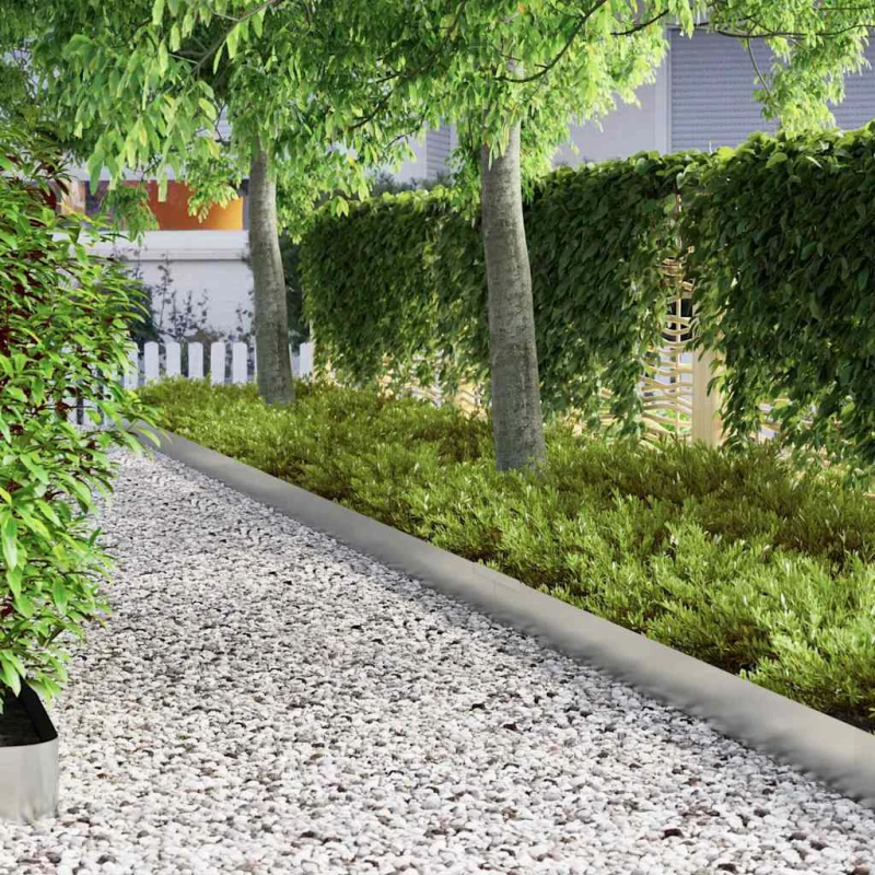 vidaXL Zāliena Apmale 4 pcs Sudraba 450 x 0.05 x 15 cm Cinkots tērauds