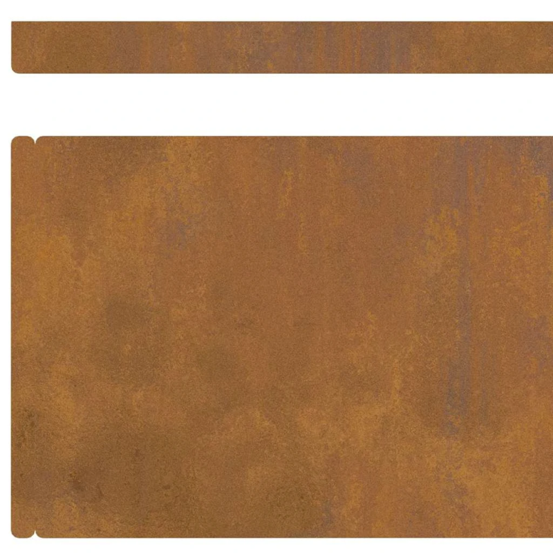 vidaXL Zāliena Apmale Rūsa 450 x 0.05 x 15 cm Novecināts tērauds