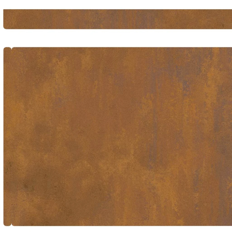 vidaXL Zāliena Apmale 4 pcs Rūsa 450 x 0.05 x 15 cm Laika tērauds