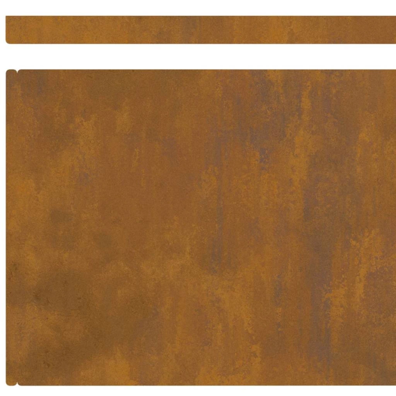 vidaXL Zāliena Apmale 4 pcs Rūsa 450 x 0.05 x 15 cm Laika tērauds