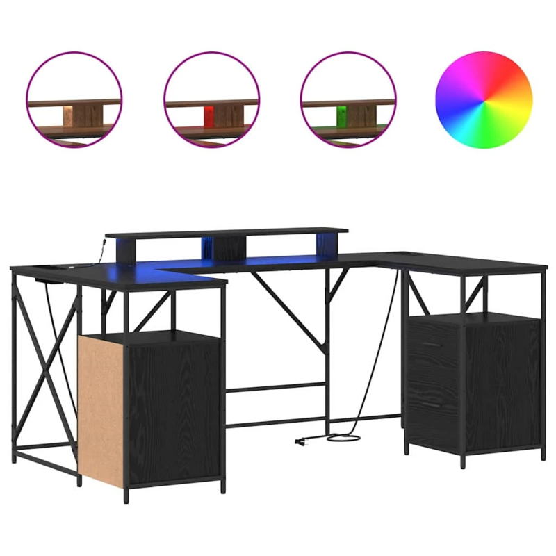vidaXL Galds Melns ozolkoks 182 x 101 x 87,5 cm Inženierijas koks