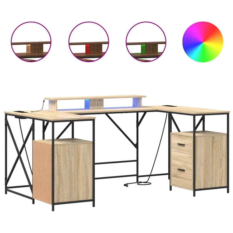 vidaXL Galds Sonoma ozols 182 x 101 x 87,5 cm Inženierijas koks