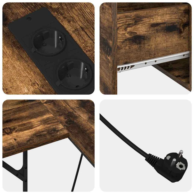 vidaXL Galds Dūmaka ozols 182 x 101 x 87,5 cm Inženierijas koks