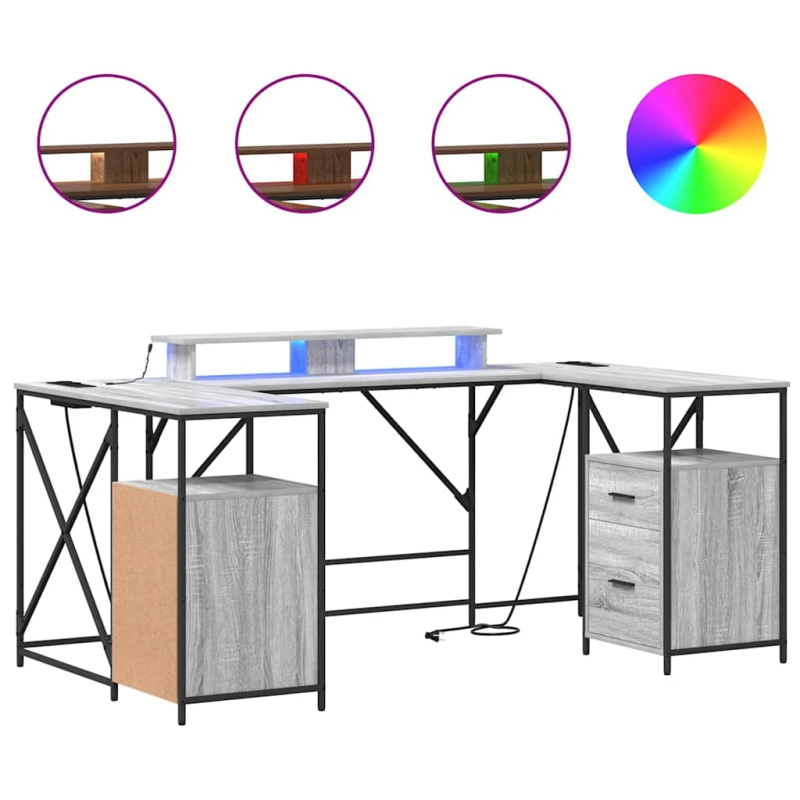 vidaXL Galds Pelēks Sonoma 182 x 101 x 87,5 cm Inženierijas koks