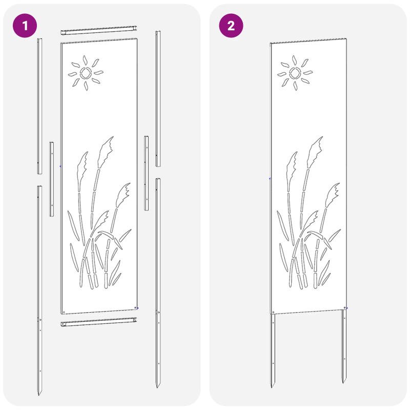 vidaXL Dārza privātuma ekrāns Melna 32 x 140 cm Auksti velmēta tērauds