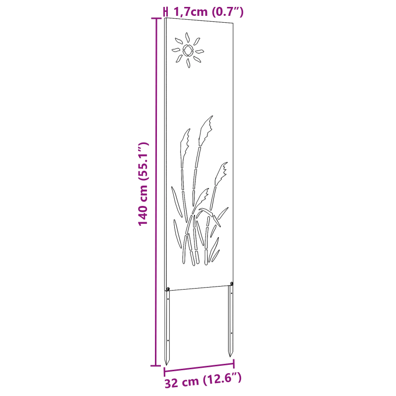 vidaXL Dārza privātuma ekrāns Sudraba 32 x 140 cm Cinkots tērauds