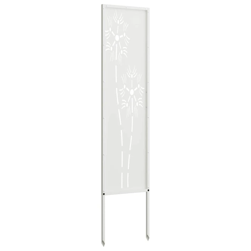 vidaXL Dārza privātuma ekrāns Balts 32 x 140 cm Auksti velmēta tērauds