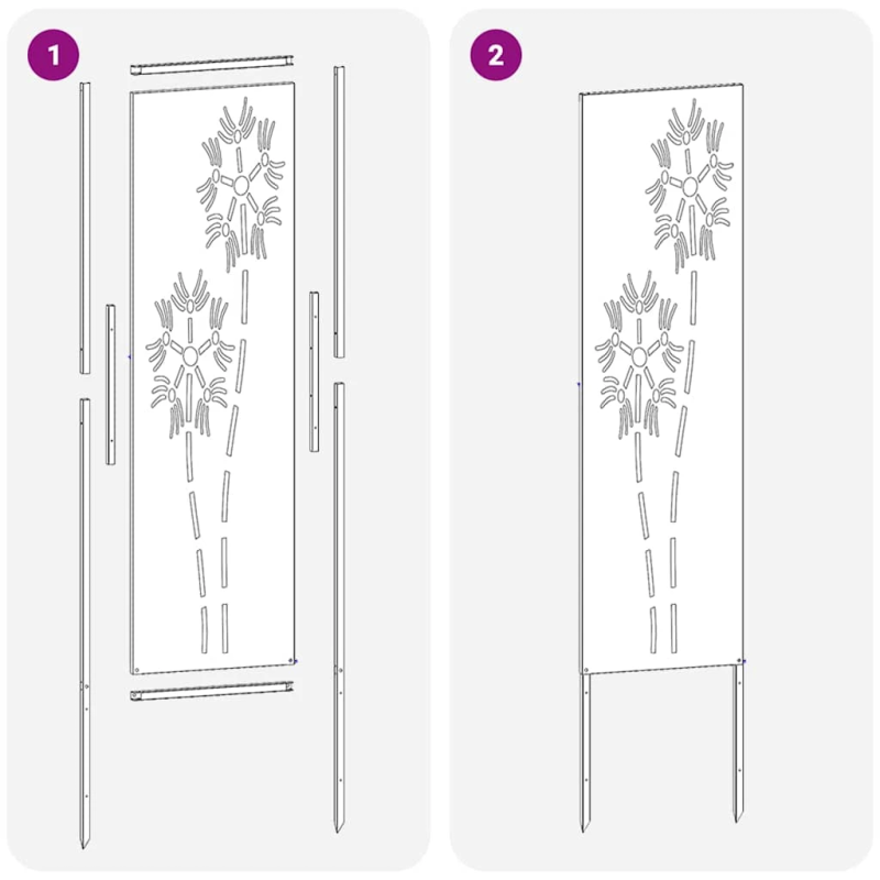 vidaXL Dārza privātuma ekrāns Sudraba 32 x 140 cm Cinkots tērauds