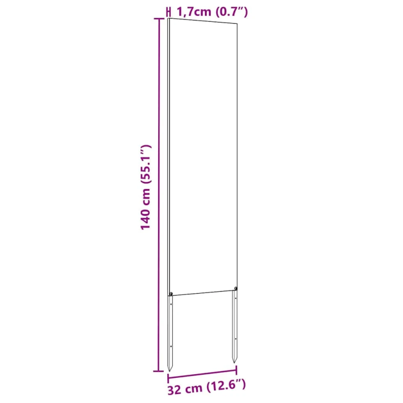 vidaXL Dārza privātuma ekrāns Izriezts raksts Antracīts 32 x 140 cm
