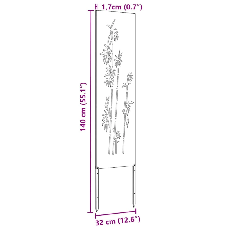 vidaXL Dārza privātuma ekrāns Balts 32 x 140 cm Auksti velmēta tērauds