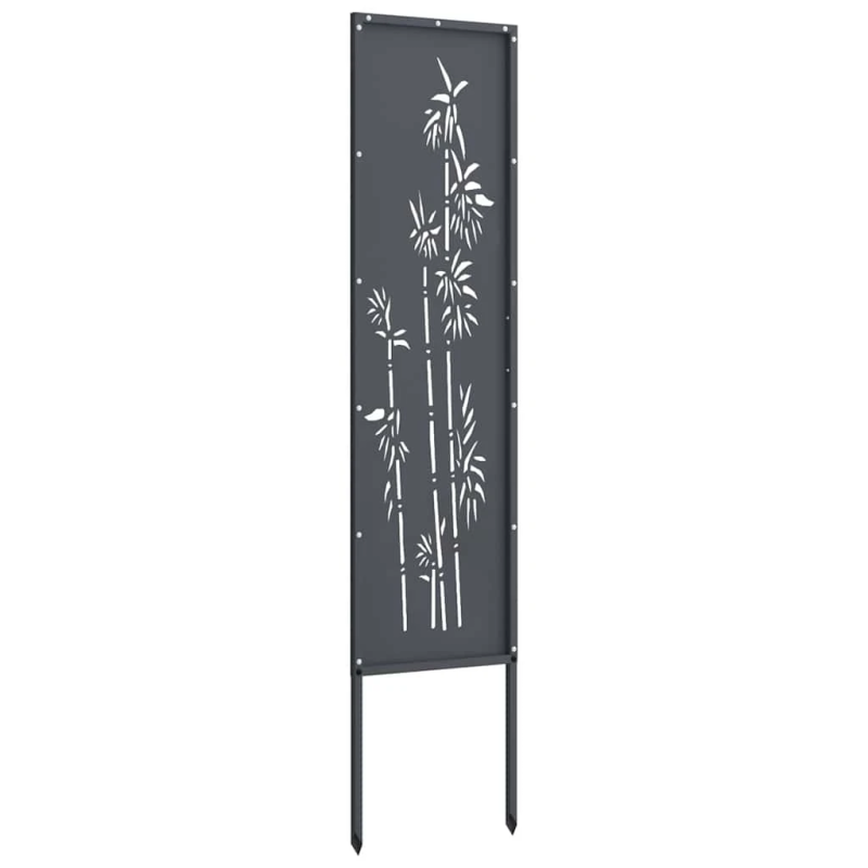 vidaXL Dārza privātuma ekrāns Ziedu raksts Antracīts 32 x 140 cm