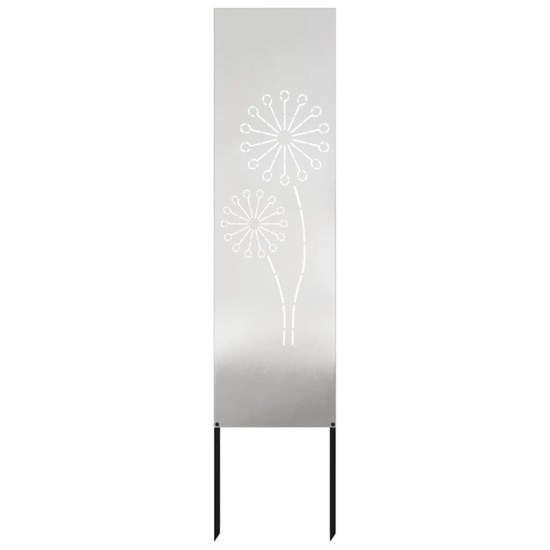 vidaXL Dārza privātuma ekrāns Sudraba 32 x 140 cm Nerūsējošs tērauds