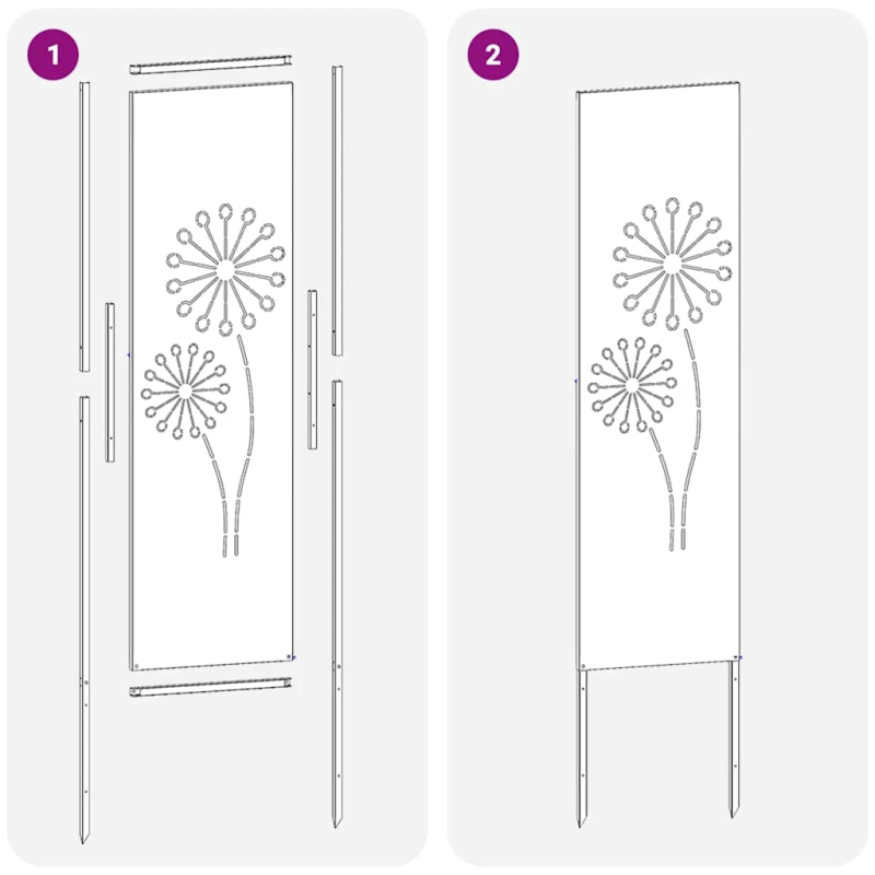 vidaXL Dārza privātuma ekrāns Sudraba 32 x 140 cm Cinkots tērauds