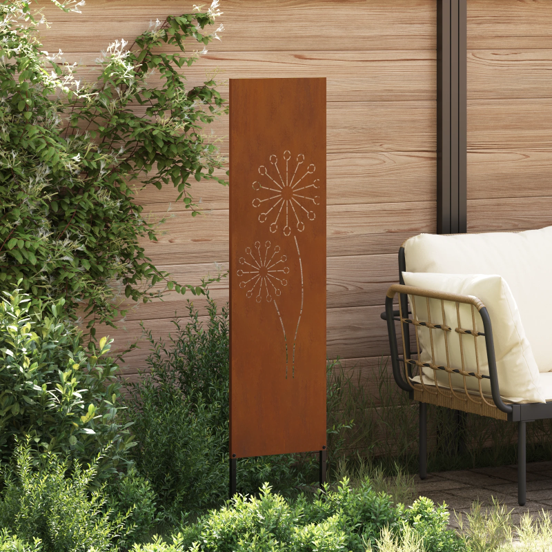 vidaXL Dārza privātuma ekrāns Rūsa 32 x 140 cm Novecināts tērauds