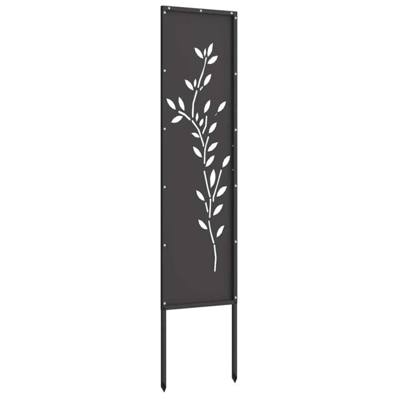 vidaXL Dārza privātuma ekrāns Melna 32 x 140 cm Auksti velmēta tērauds