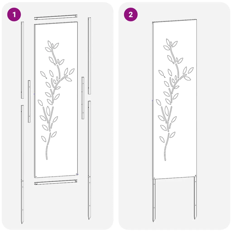 vidaXL Dārza privātuma ekrāns Balts 32 x 140 cm Auksti velmēta tērauds