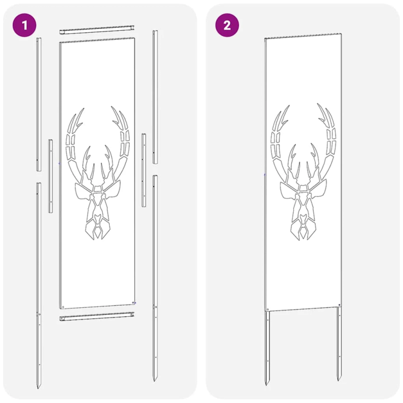 vidaXL Dārza privātuma ekrāns Melna 32 x 140 cm Auksti velmēta tērauds