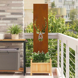 vidaXL Dārza privātuma ekrāns Rūsa 32 x 140 cm Novecināts tērauds