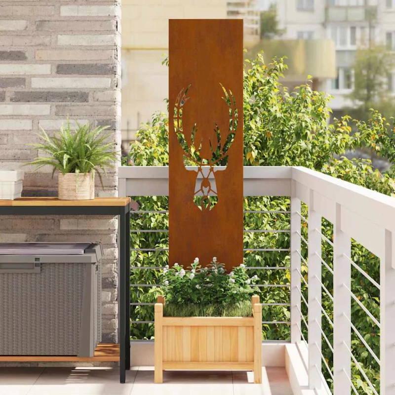 vidaXL Dārza privātuma ekrāns Rūsa 32 x 140 cm Novecināts tērauds