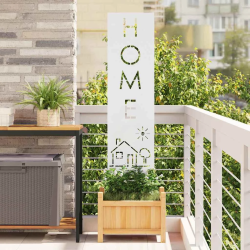 vidaXL Dārza privātuma ekrāns Balts 32 x 140 cm Auksti velmēta tērauds