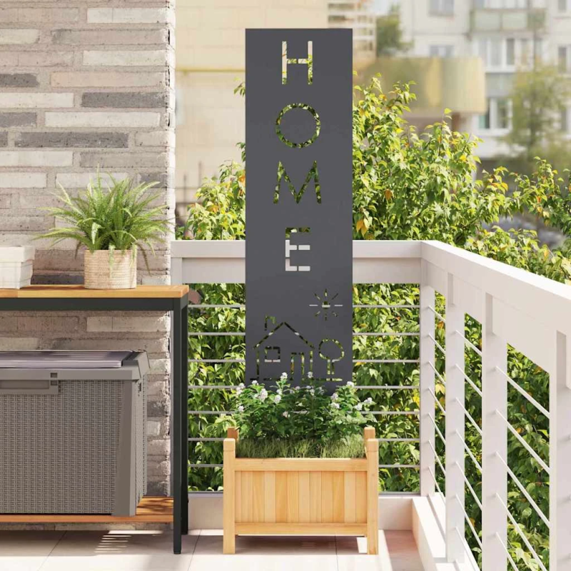 vidaXL Dārza privātuma ekrāns Izriezts raksts Antracīts 32 x 140 cm