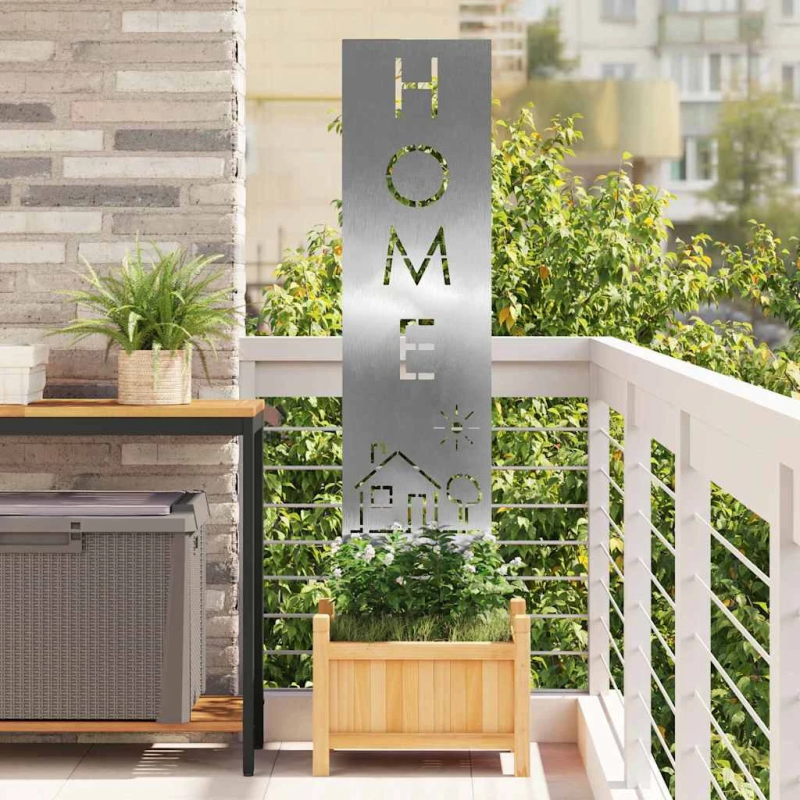 vidaXL Dārza privātuma ekrāns Sudraba 32 x 140 cm Nerūsējošs tērauds