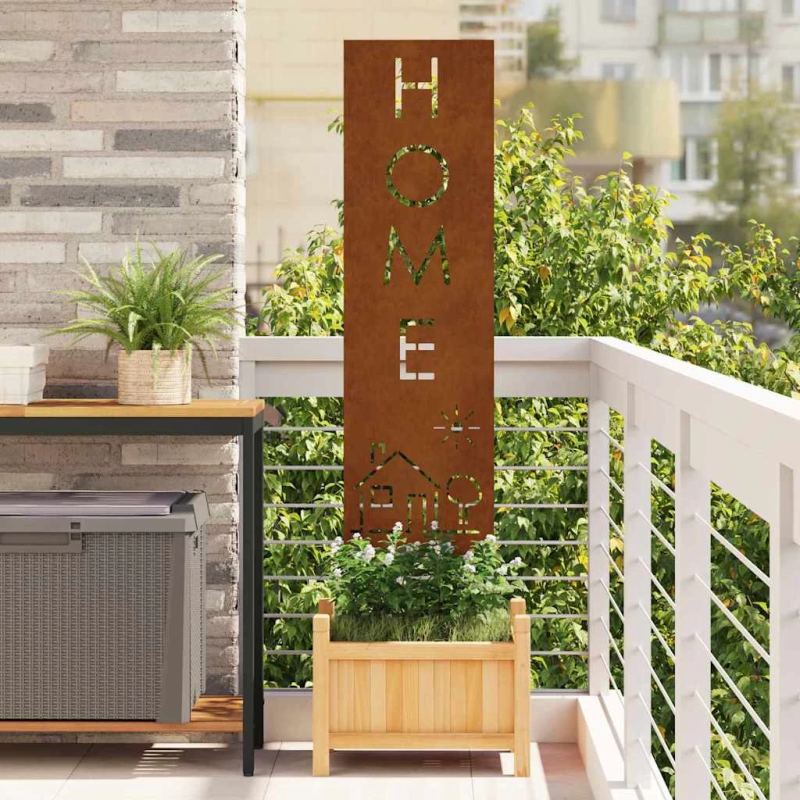 vidaXL Dārza privātuma ekrāns Rūsa 32 x 140 cm Novecināts tērauds