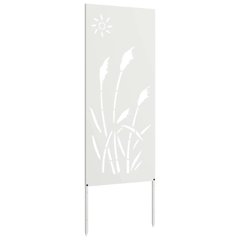 vidaXL Dārza privātuma ekrāns Balts 50 x 140 cm Auksti velmēta tērauds