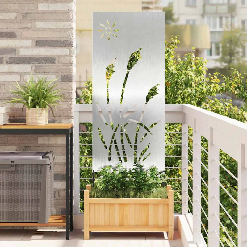 vidaXL Dārza privātuma ekrāns Sudraba 50 x 140 cm Nerūsējošs tērauds