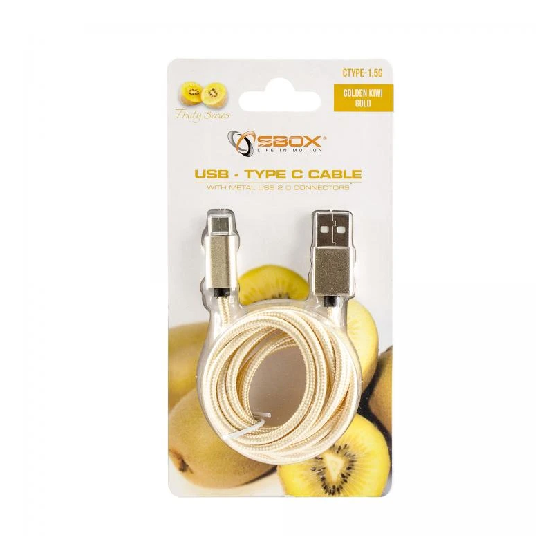 Sbox USB-TYPEC-15G USB- Type C M-M 1.5m Fruity Gold
