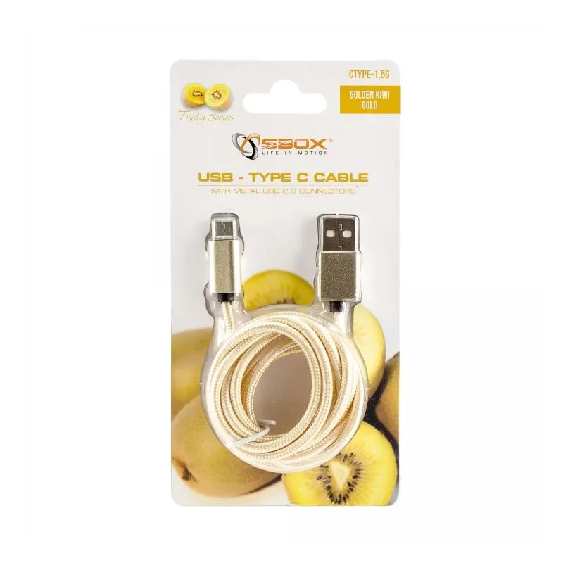 Sbox USB-TYPEC-15G USB- Type C M-M 1.5m Fruity Gold