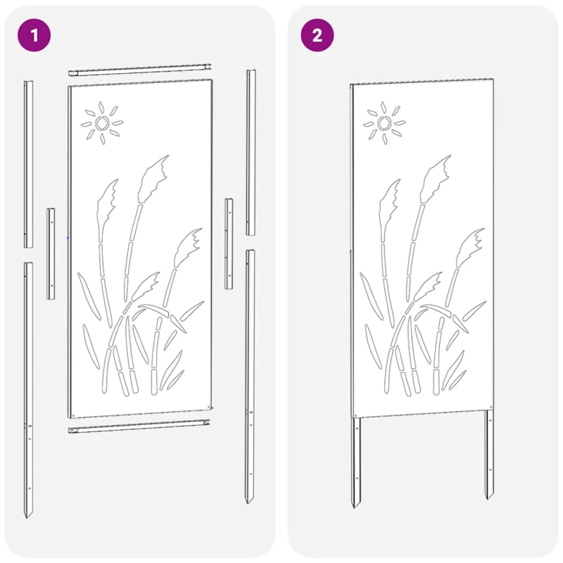 vidaXL Dārza privātuma ekrāns Rūsa 50 x 140 cm Novecināts tērauds