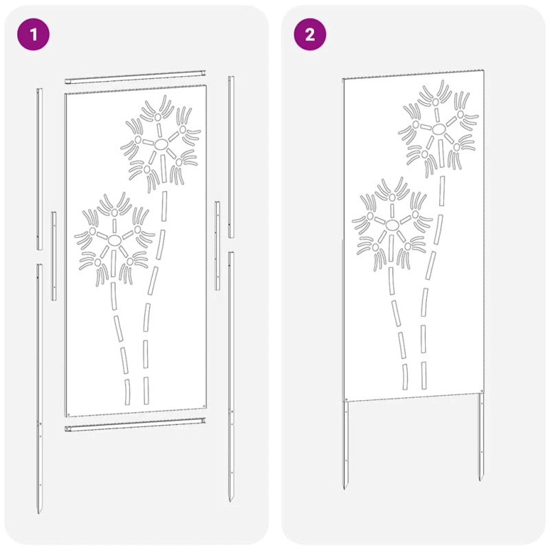 vidaXL Dārza privātuma ekrāns Sudraba 50 x 140 cm Cinkots tērauds