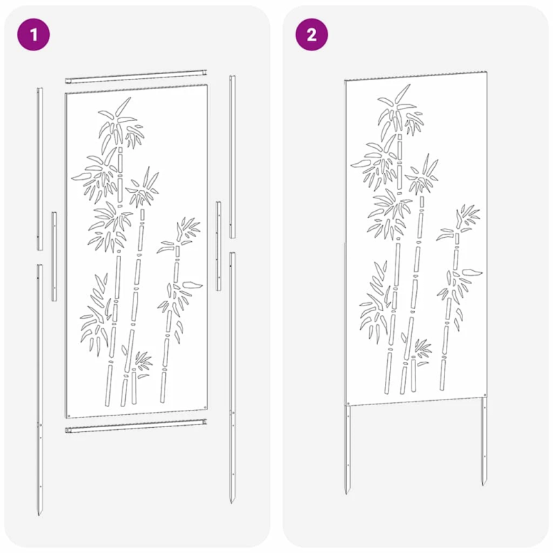 vidaXL Dārza privātuma ekrāns Melna 50 x 140 cm Auksti velmēta tērauds