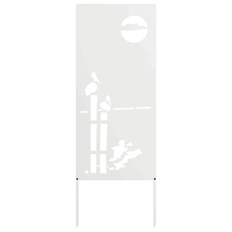 vidaXL Dārza privātuma ekrāns Balts 50 x 140 cm Auksti velmēta tērauds