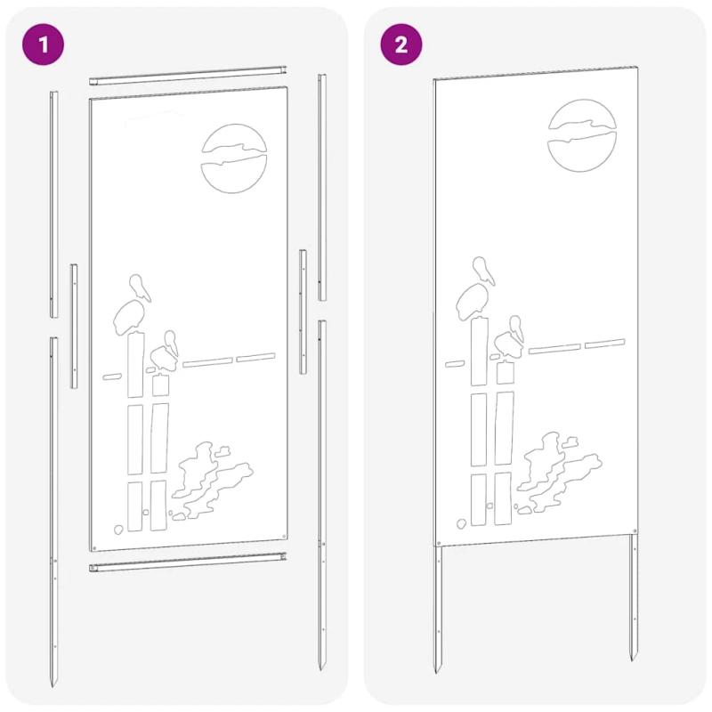 vidaXL Dārza privātuma ekrāns Izriezts raksts Olīvu zaļa 50 x 140 cm