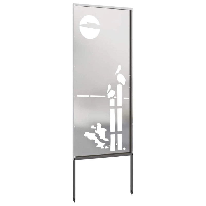 vidaXL Dārza privātuma ekrāns Sudraba 50 x 140 cm Nerūsējošs tērauds