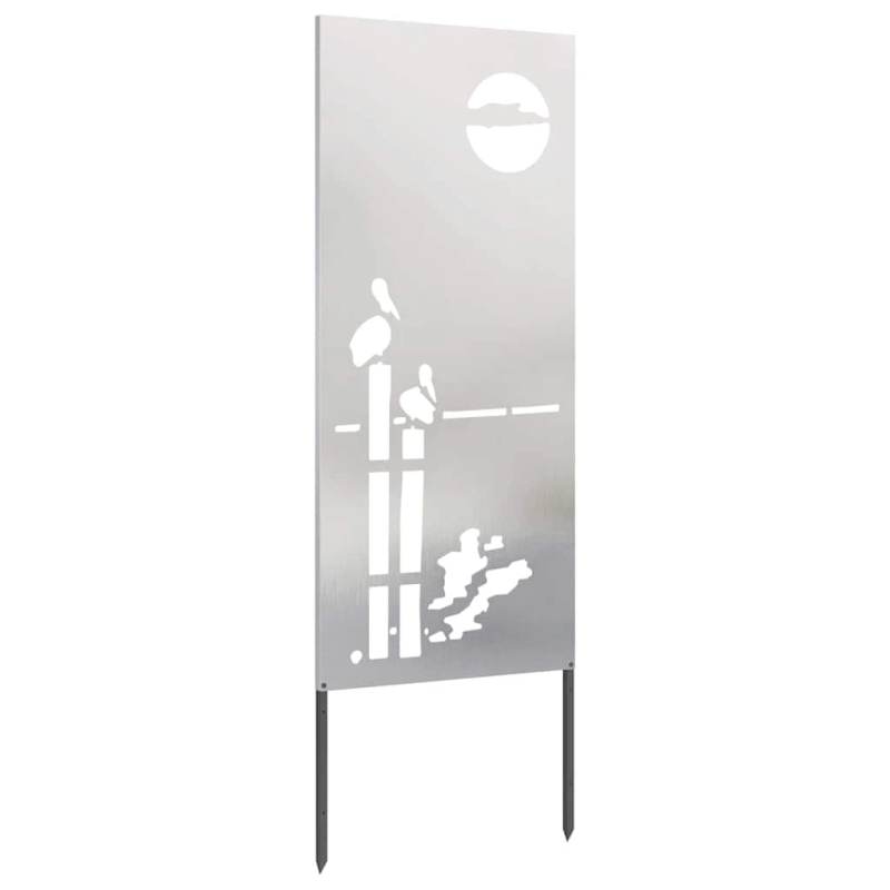 vidaXL Dārza privātuma ekrāns Sudraba 50 x 140 cm Nerūsējošs tērauds