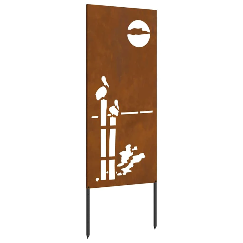 vidaXL Dārza privātuma ekrāns Rūsa 50 x 140 cm Novecināts tērauds