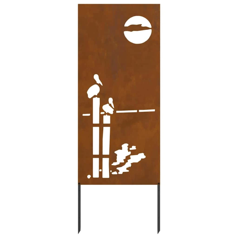 vidaXL Dārza privātuma ekrāns Rūsa 50 x 140 cm Novecināts tērauds