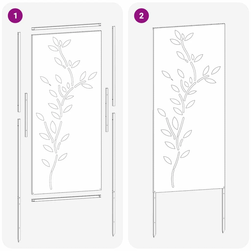 vidaXL Dārza privātuma ekrāns Melna 50 x 140 cm Auksti velmēta tērauds