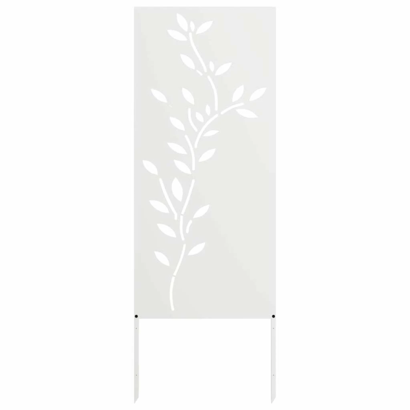 vidaXL Dārza privātuma ekrāns Balts 50 x 140 cm Auksti velmēta tērauds
