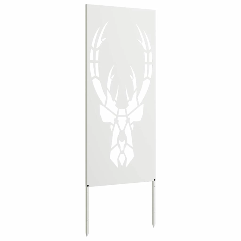 vidaXL Dārza privātuma ekrāns Balts 50 x 140 cm Auksti velmēta tērauds