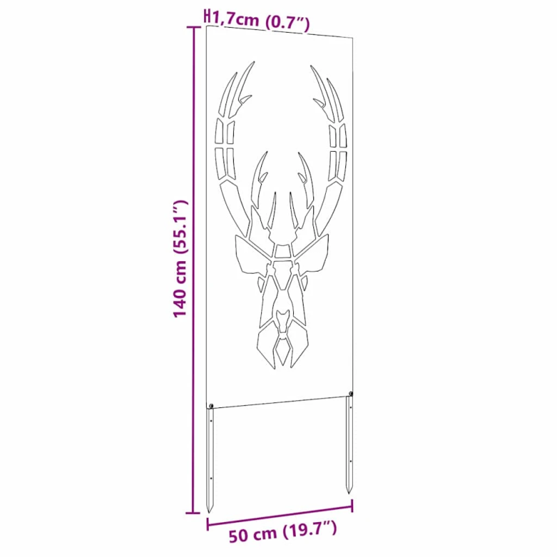 vidaXL Dārza privātuma ekrāns Balts 50 x 140 cm Auksti velmēta tērauds