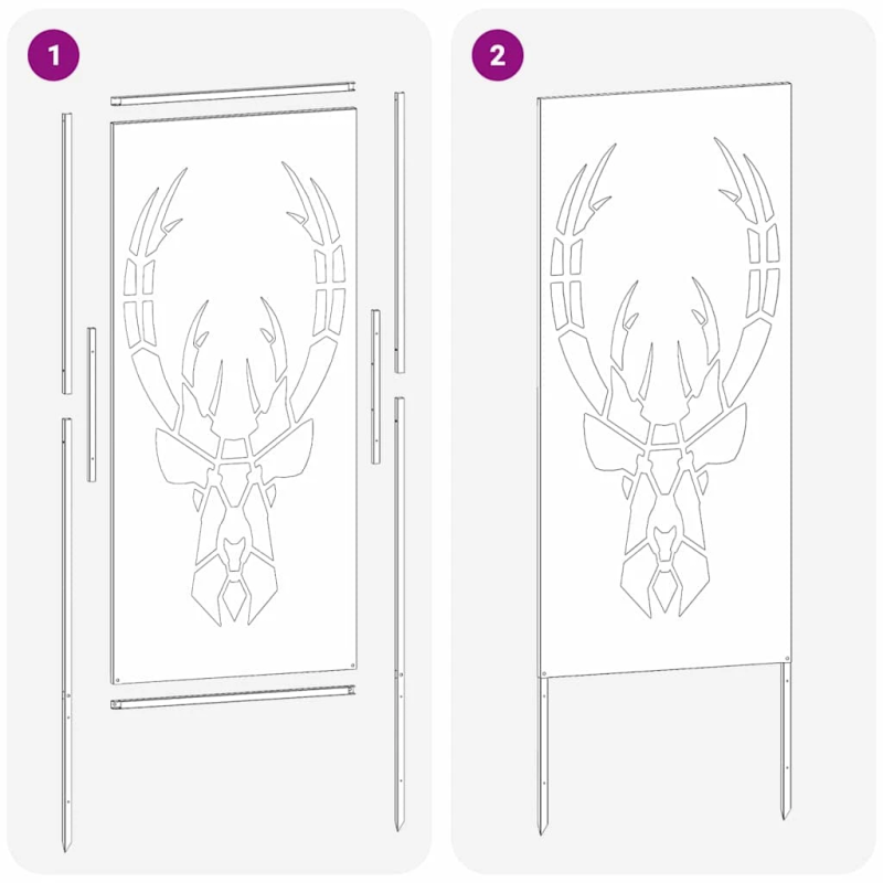 vidaXL Dārza privātuma ekrāns Dzīvnieku raksts Olīvu zaļa 50 x 140 cm