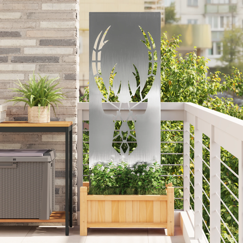 vidaXL Dārza privātuma ekrāns Sudraba 50 x 140 cm Nerūsējošs tērauds